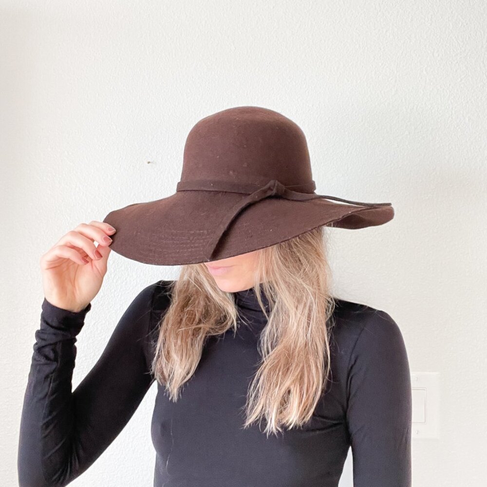 🧸 Vintage 2000's Y2K Brown Floppy Boho Hat